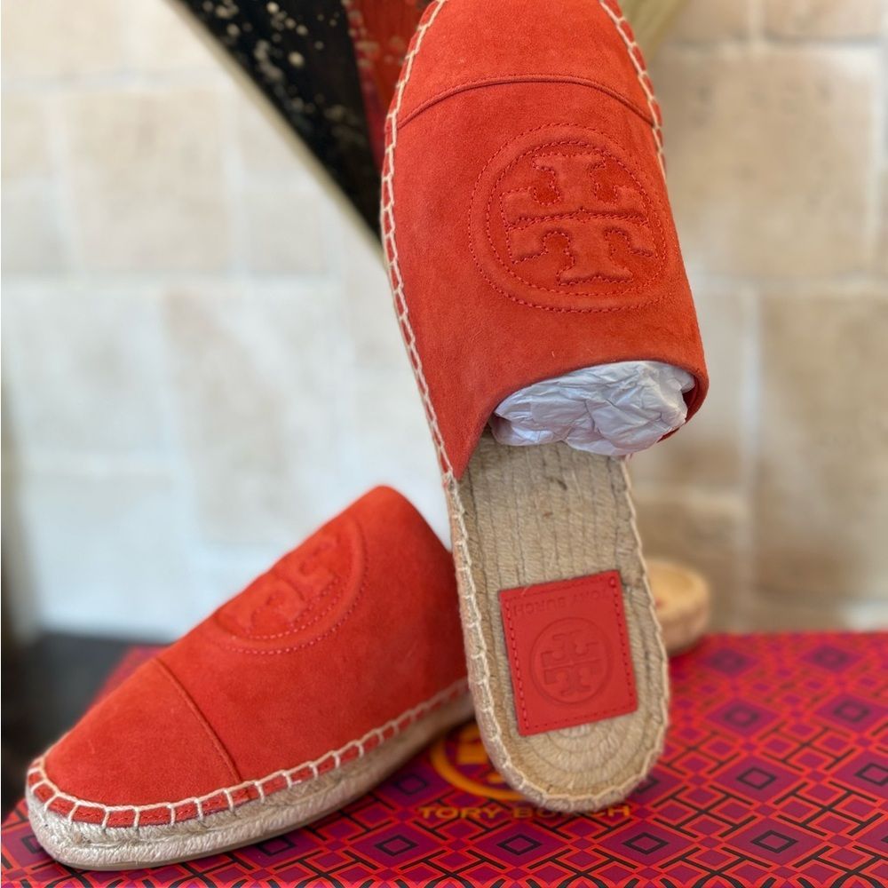 Tory Burch Women's Max Suede Espadrille Mules Brand New In Box